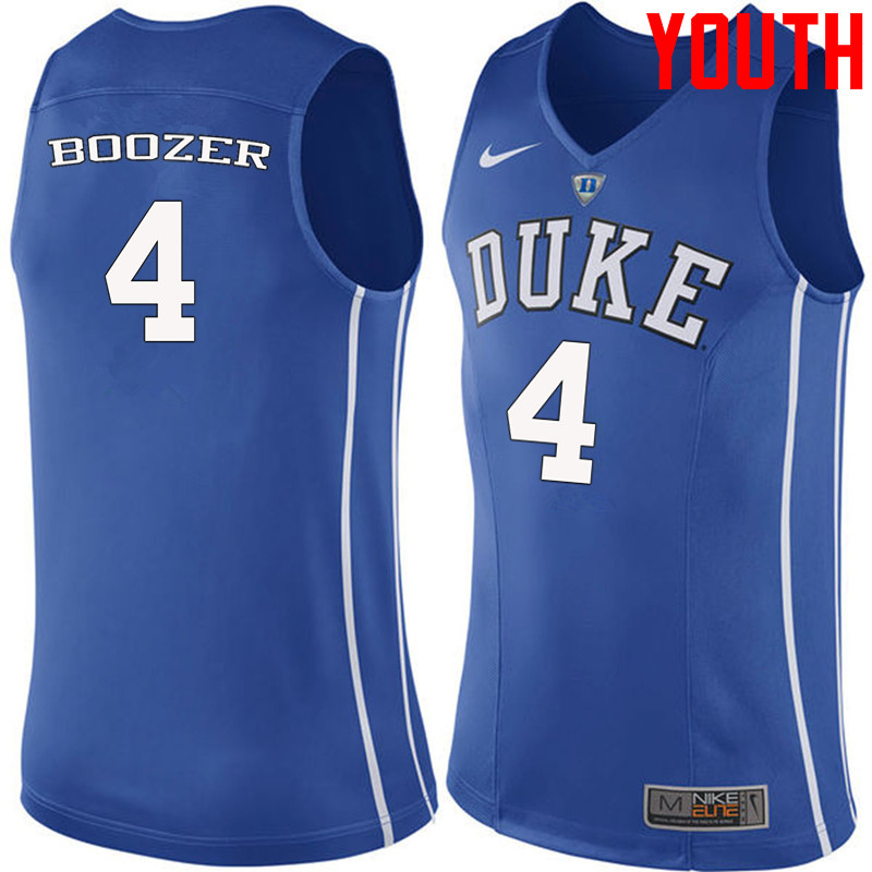 Youth #4 Carlos Boozer Duke Blue Devils College Basketball Jerseys-Blue